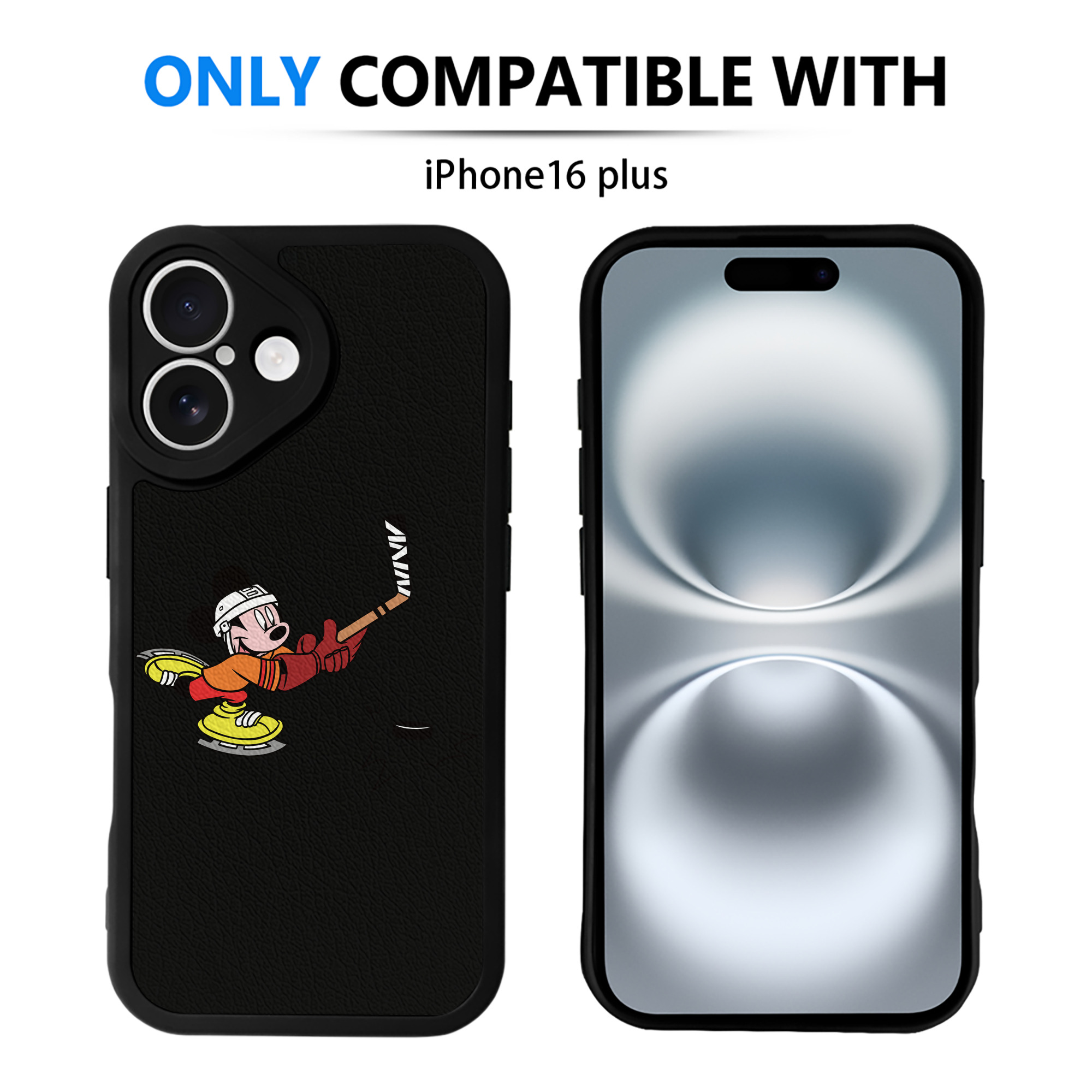（画像用） ミッキーマウス Mickey Mouse 【iPhone 16シリーズ対応】シリコンスマホケース（レザー調） 材質：シリコン